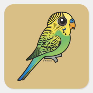 Birdorable Budgerigar Quadratischer Aufkleber