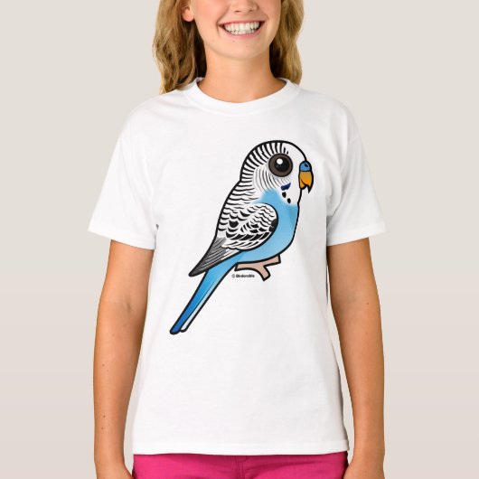 Birdorable Budgie Blau T-Shirt (Vorderseite)