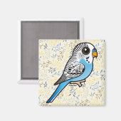 Birdorable Budgie Blue Magnet (Vorderseite/Rückseite)