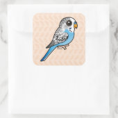Birdorable Budgie Blue Quadratischer Aufkleber (Tasche)