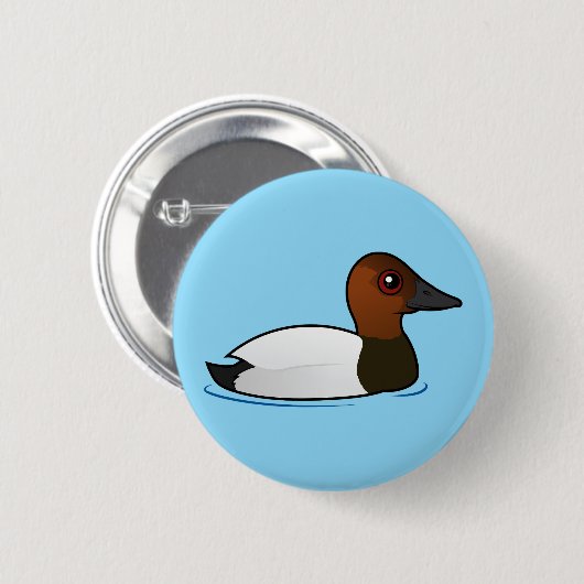 Birdorable Canvasback Button (Vorne & Hinten)