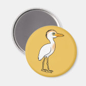 Birdorable Cattle Egret Magnet (Vorderseite/Rückseite)