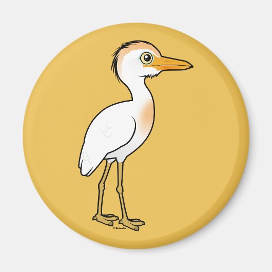 Birdorable Cattle Egret Magnet (Vorne)