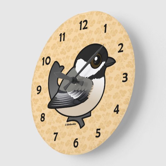 Birdorable Chickadee Große Wanduhr (Winkel)