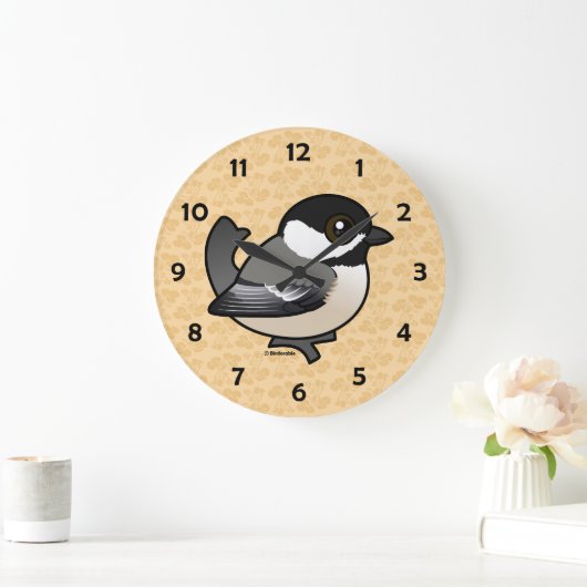 Birdorable Chickadee Große Wanduhr (Zuhause)