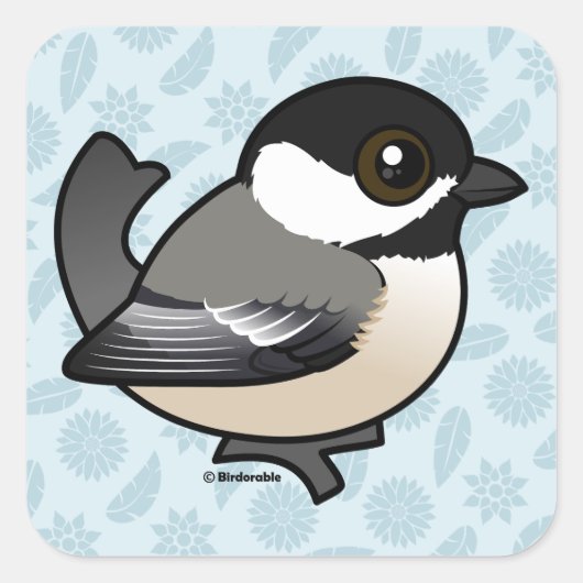 Birdorable Chickadee Quadratischer Aufkleber (Vorderseite)