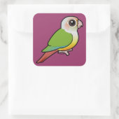 Birdorable Cinnamon Green Wake Conure Quadratischer Aufkleber (Tasche)