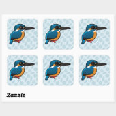 Birdorable Common Kingfisher Quadratischer Aufkleber (Blatt)