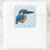 Birdorable Common Kingfisher Quadratischer Aufkleber (Tasche)
