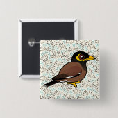 Birdorable Common Myna Button (Vorne & Hinten)