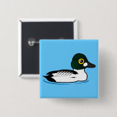 Birdorable CommonGoldeneye Button (Vorne & Hinten)