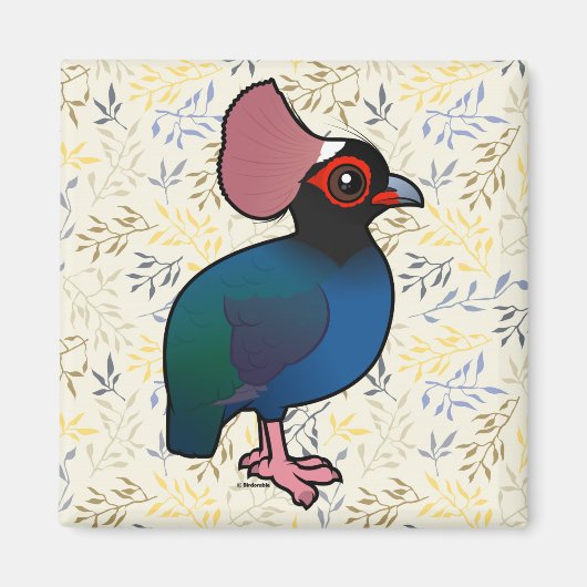 Birdorable Crested Partridge Magnet (Vorne)