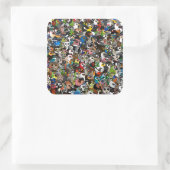 Birdorable Crowd Quadratischer Aufkleber (Tasche)