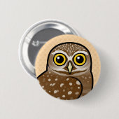 Birdorable, das Eule gräbt Button (Vorne & Hinten)