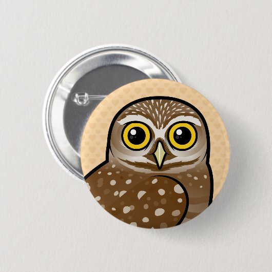 Birdorable, das Eule gräbt Button (Vorne & Hinten)