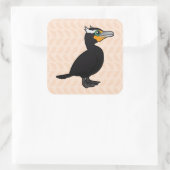 Birdorable Doppelkreuz Quadratischer Aufkleber (Tasche)