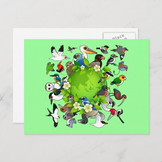 Birdorable Earth Day Postkarte (Vorne/Hinten)
