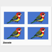 Birdorable Eastern Rosella Rechteckiger Aufkleber (Blatt)
