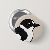 Birdorable ergatterte Flycatcher Button (Vorne & Hinten)
