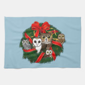 Birdorable Eulen-WeihnachtsKranz Geschirrtuch (Horizontal)