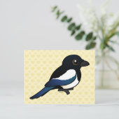 Birdorable Eurasian Magpie Postkarte (Stehend Vorderseite)
