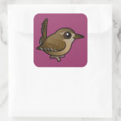 Birdorable Eurasian Wren Quadratischer Aufkleber (Tasche)