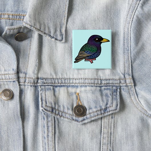 Birdorable Europäer Starling Button (Beispiel)