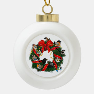 Birdorable European Garden Birds Weihnachtsrau Keramik Kugel-Ornament