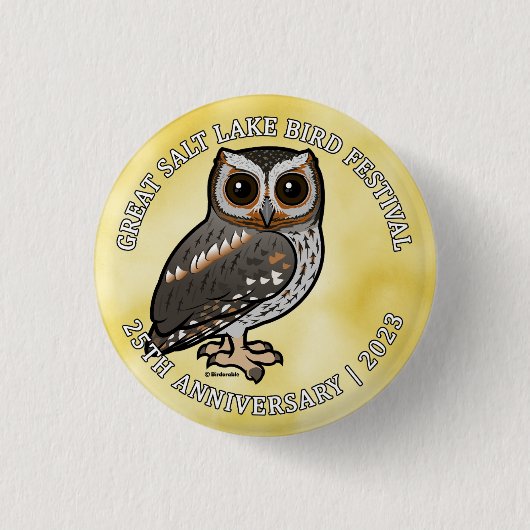 Birdorable Flammulated Owl Great Salt Lake 2023c Button (Vorderseite)