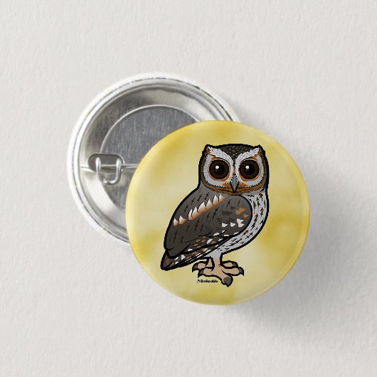Birdorable Flammulment Owl Button (Vorne & Hinten)