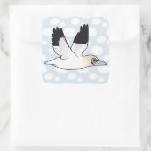Birdorable Flying Northern Gannet Quadratischer Aufkleber (Tasche)