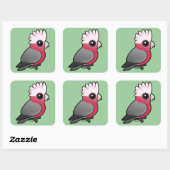 Birdorable Galah Quadratischer Aufkleber (Blatt)