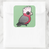 Birdorable Galah Quadratischer Aufkleber (Tasche)