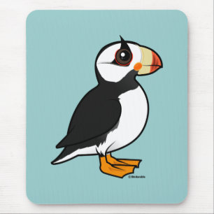 Birdorable gehörnter Papageientaucher Mousepad