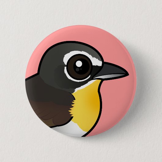 Birdorable Gelber-breasted Chat Button (Vorderseite)