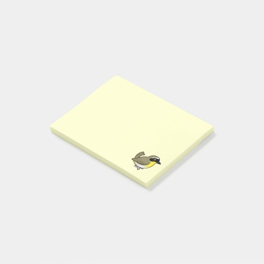 Birdorable gemeiner Yellowthroat Post-it Klebezettel (angewinkelt)