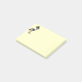 Birdorable Grau Krönen-Kran Post-it Klebezettel (angewinkelt)