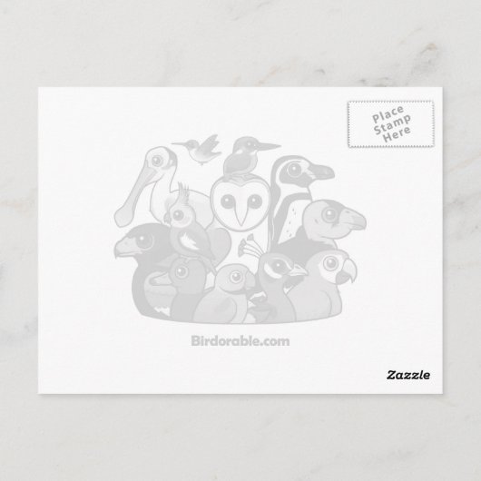 Birdorable Gray Budgie Postkarte (Rückseite)