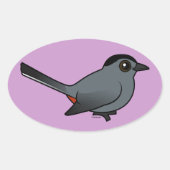 Birdorable Gray Catbird Ovaler Aufkleber (Vorderseite)