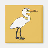 Birdorable Great Egret Magnet (Vorne)