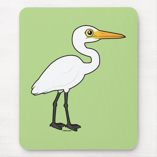 Birdorable Great Egret Mousepad (Vorne)