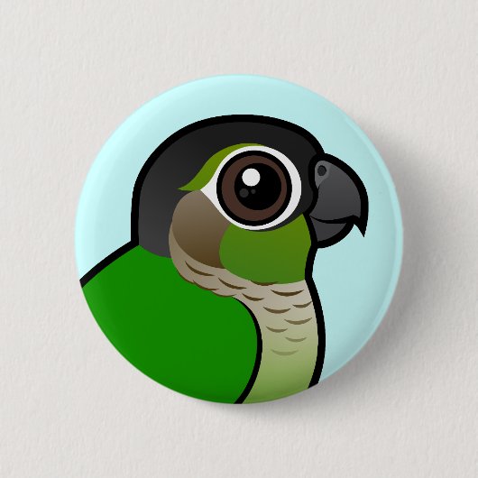 Birdorable Grünes-cheeked Conure Button (Vorderseite)