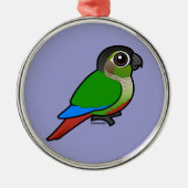 Birdorable Grünes-cheeked Conure Ornament Aus Metall (Vorne)