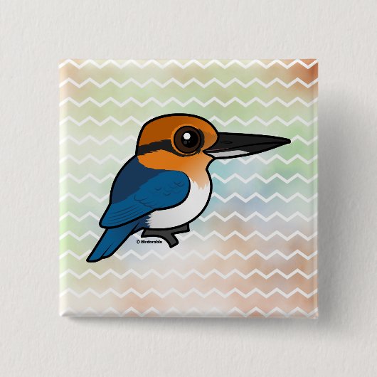 Birdorable Guam Kingfisher Button (Vorderseite)