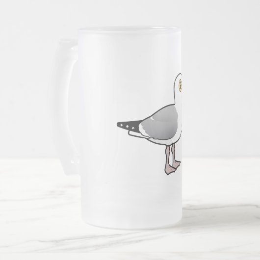 Birdorable Hering-Möve Mattglas Bierglas (Vorderseite Links)