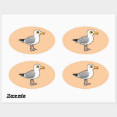 Birdorable Herring Gull Ovaler Aufkleber (Blatt)