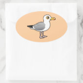 Birdorable Herring Gull Ovaler Aufkleber (Tasche)