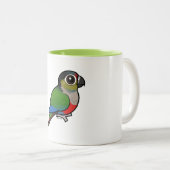 Birdorable Hochrot-blähte Parakeet auf Zweifarbige Tasse (VorderseiteRechts)