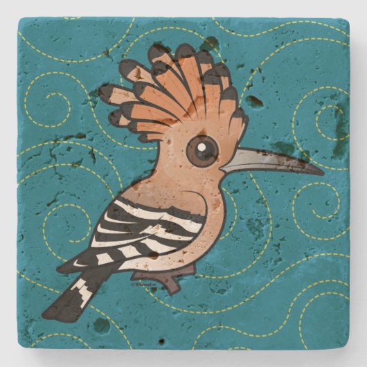 Birdorable Hoopoe Steinuntersetzer (Vorderseite)