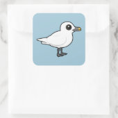 Birdorable Ivory Gull Quadratischer Aufkleber (Tasche)